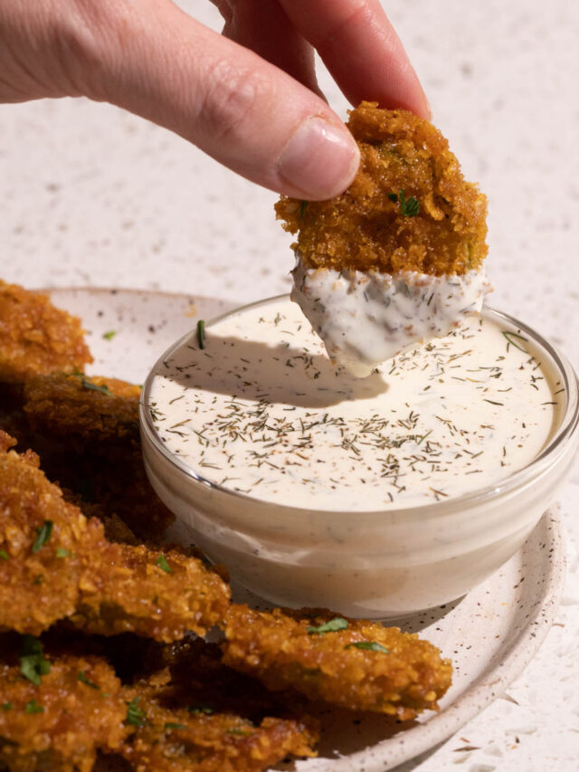 Extra Crispy Fried Pickles with Dill Pickle Ranch