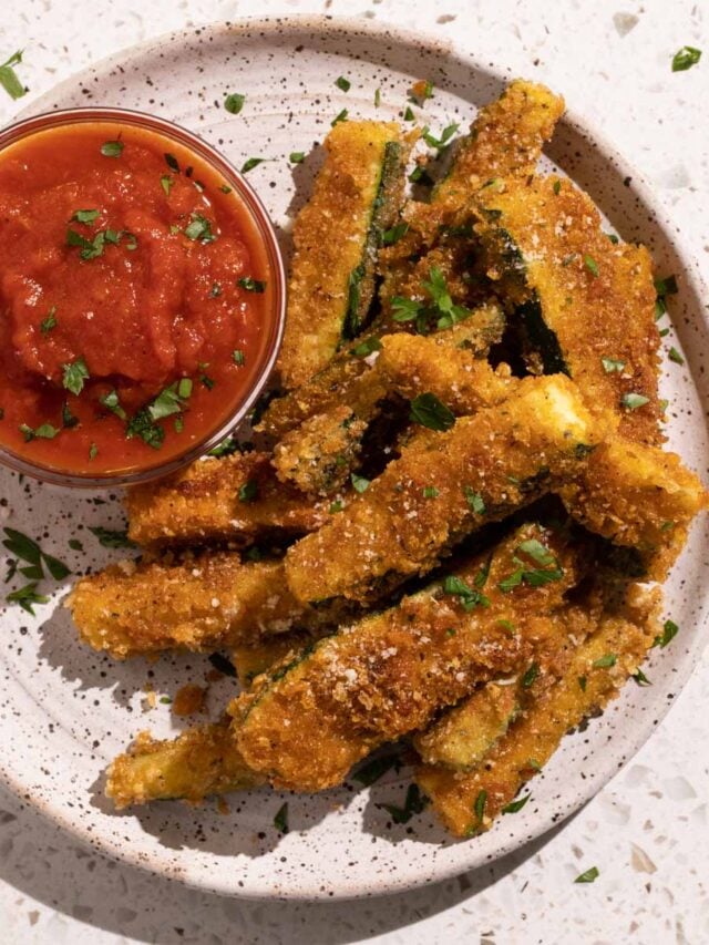 Extra Crispy Fried Zucchini Sticks Bessie Bakes